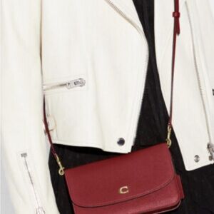 Coach Hayden Pebble Leather Crossbody Bag in Red